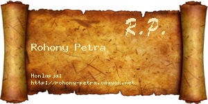 Rohony Petra névjegykártya