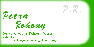 petra rohony business card